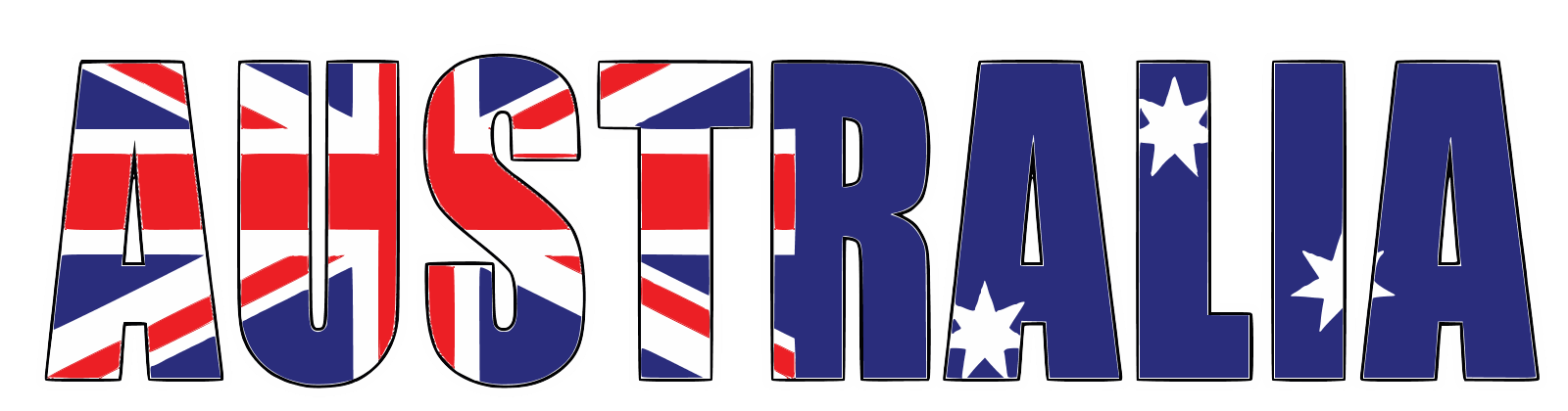Australia word flag