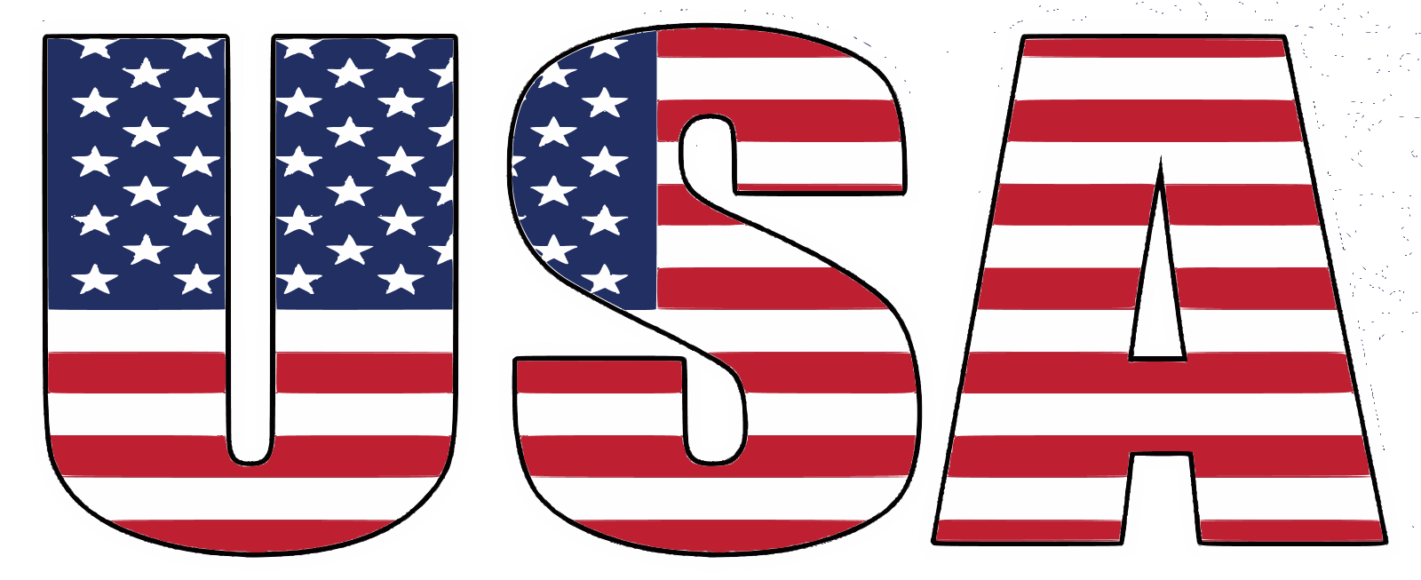 USA word flag